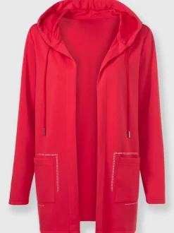 Veste légère à capuche avec poches fantaisie brillantes