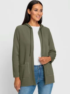 Veste légère à capuche avec poches fantaisie brillantes