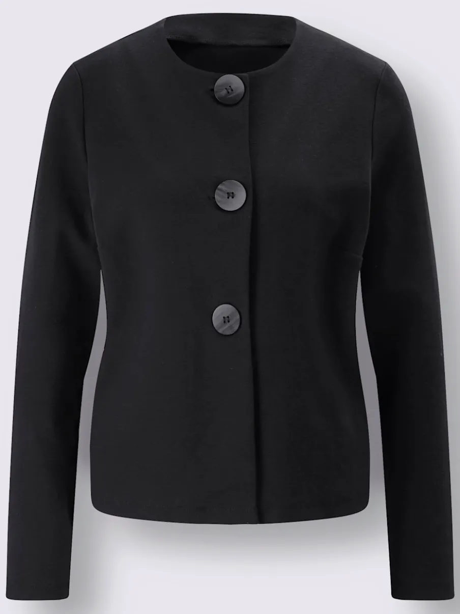 Veste légère classique à boutons décoratifs en jersey extensible
