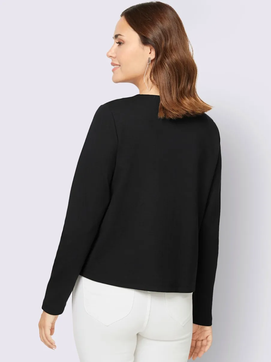 Veste légère classique à boutons décoratifs en jersey extensible