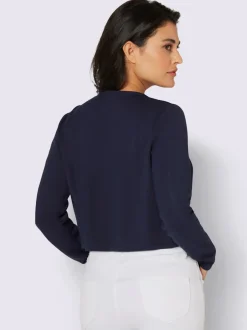Veste légère à col en V manches longues ondulées