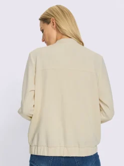 Veste légère à col montant avec glissière et bords-côtes extensibles