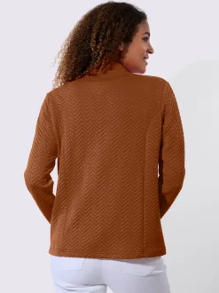 Veste légère à col montant avec motif jacquard et glissière