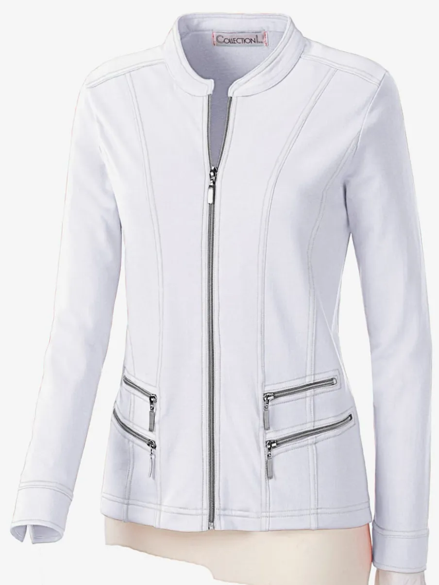 Veste légère à col montant avec poches zippées