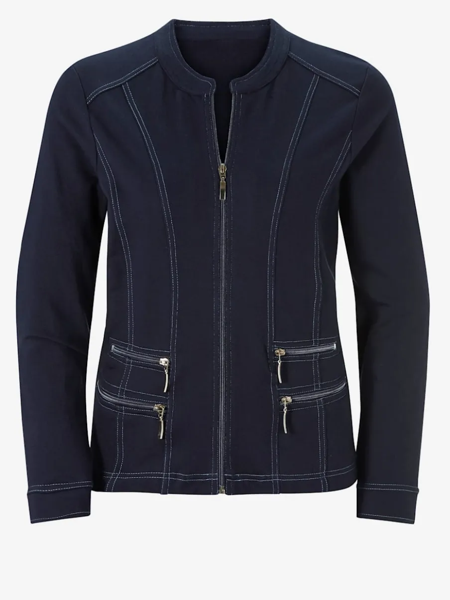 Veste légère à col montant avec poches zippées