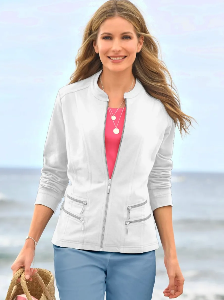 Veste légère à col montant avec poches zippées