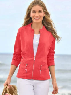 Veste légère à col montant avec poches zippées