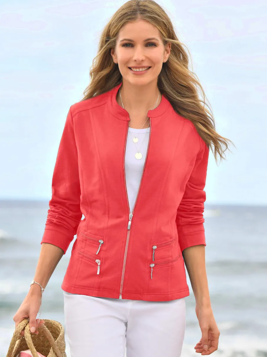 Veste légère à col montant avec poches zippées