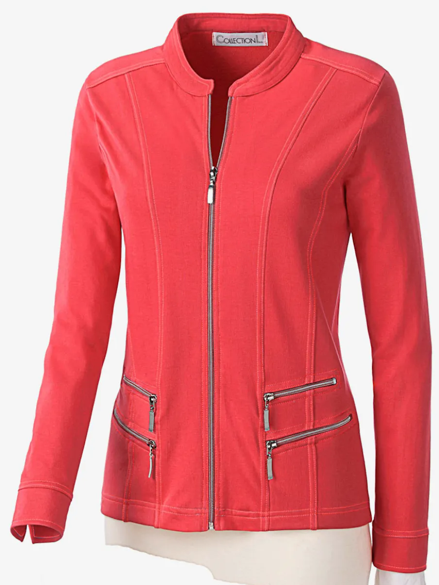 Veste légère à col montant avec poches zippées