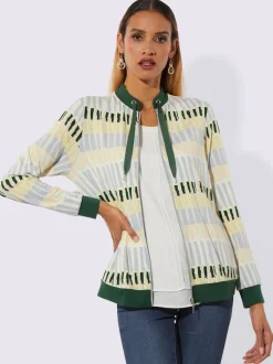 Veste légère à col montant et imprimé graphique