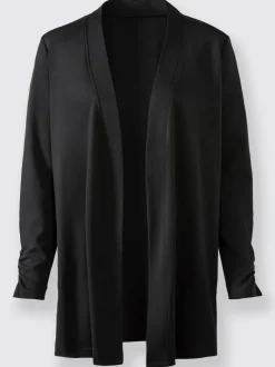Veste légère à col ouvert avec manches longues et fronces