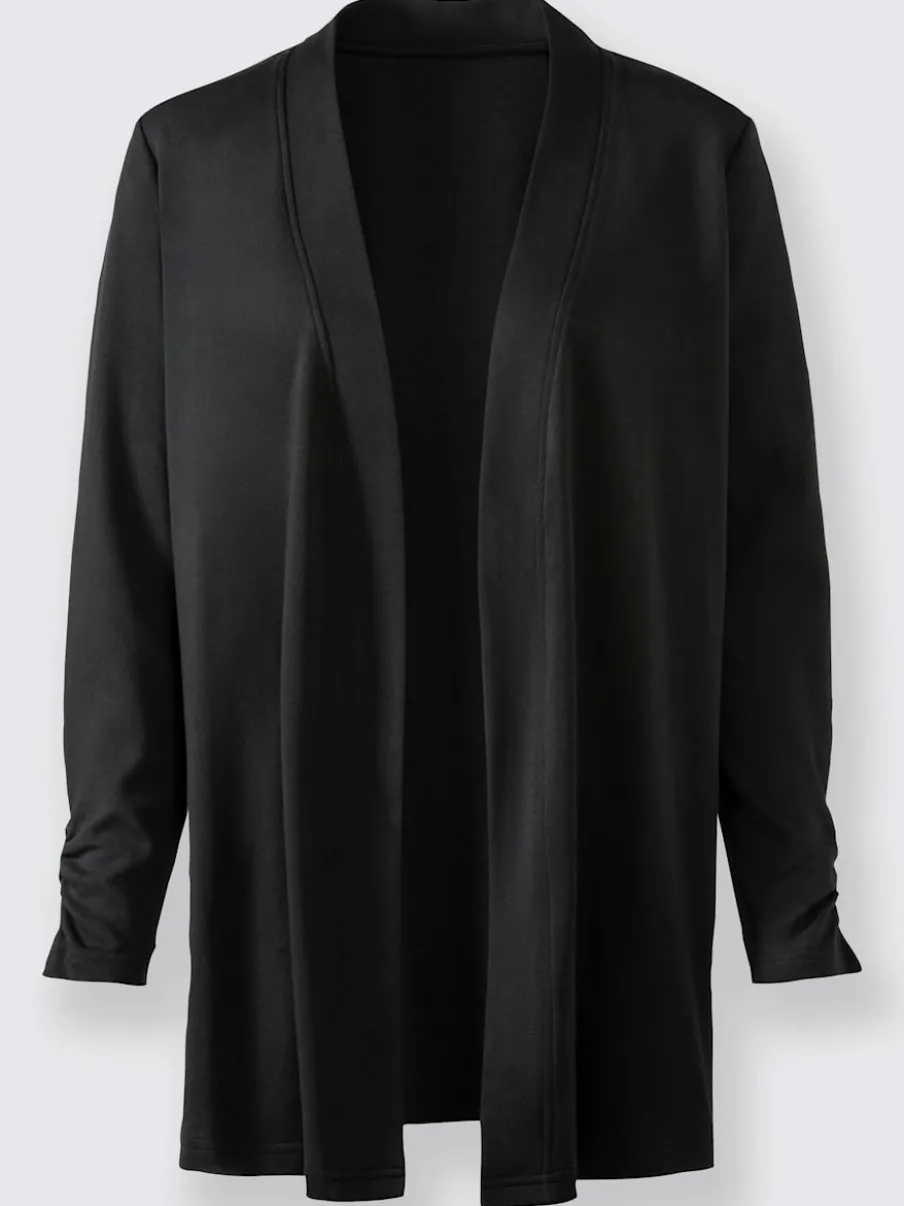 Veste légère à col ouvert avec manches longues et fronces