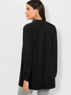 Veste légère à col ouvert avec manches longues et fronces