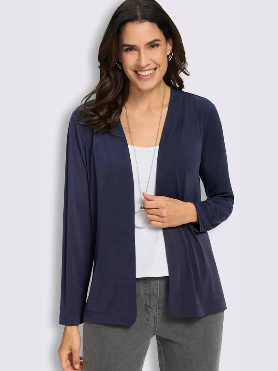 Veste légère à coupe ouverte avec bords arrondis et fluidité