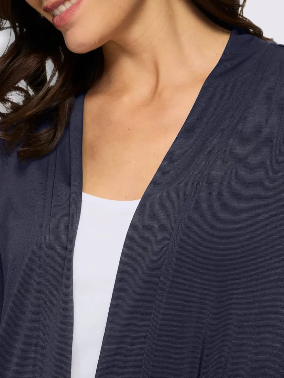 Veste légère à coupe ouverte avec bords arrondis et fluidité