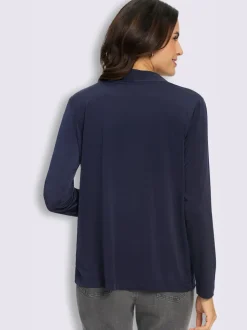 Veste légère à coupe ouverte avec bords arrondis et fluidité