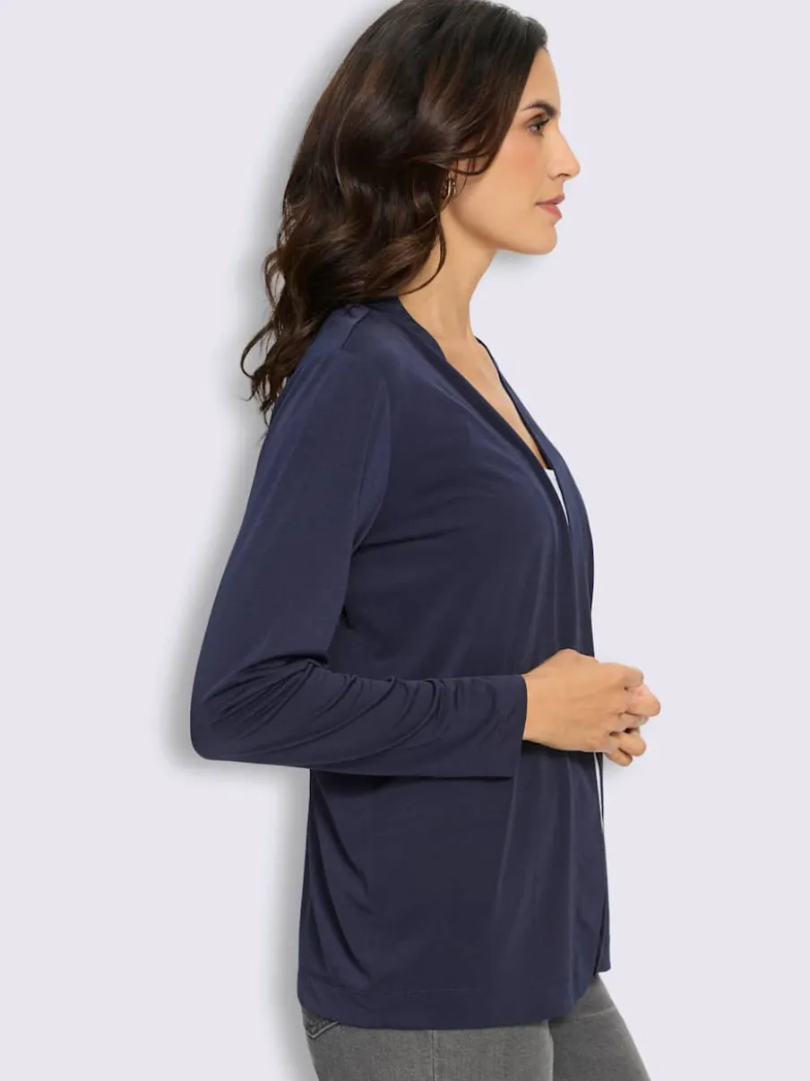 Veste légère à coupe ouverte avec bords arrondis et fluidité