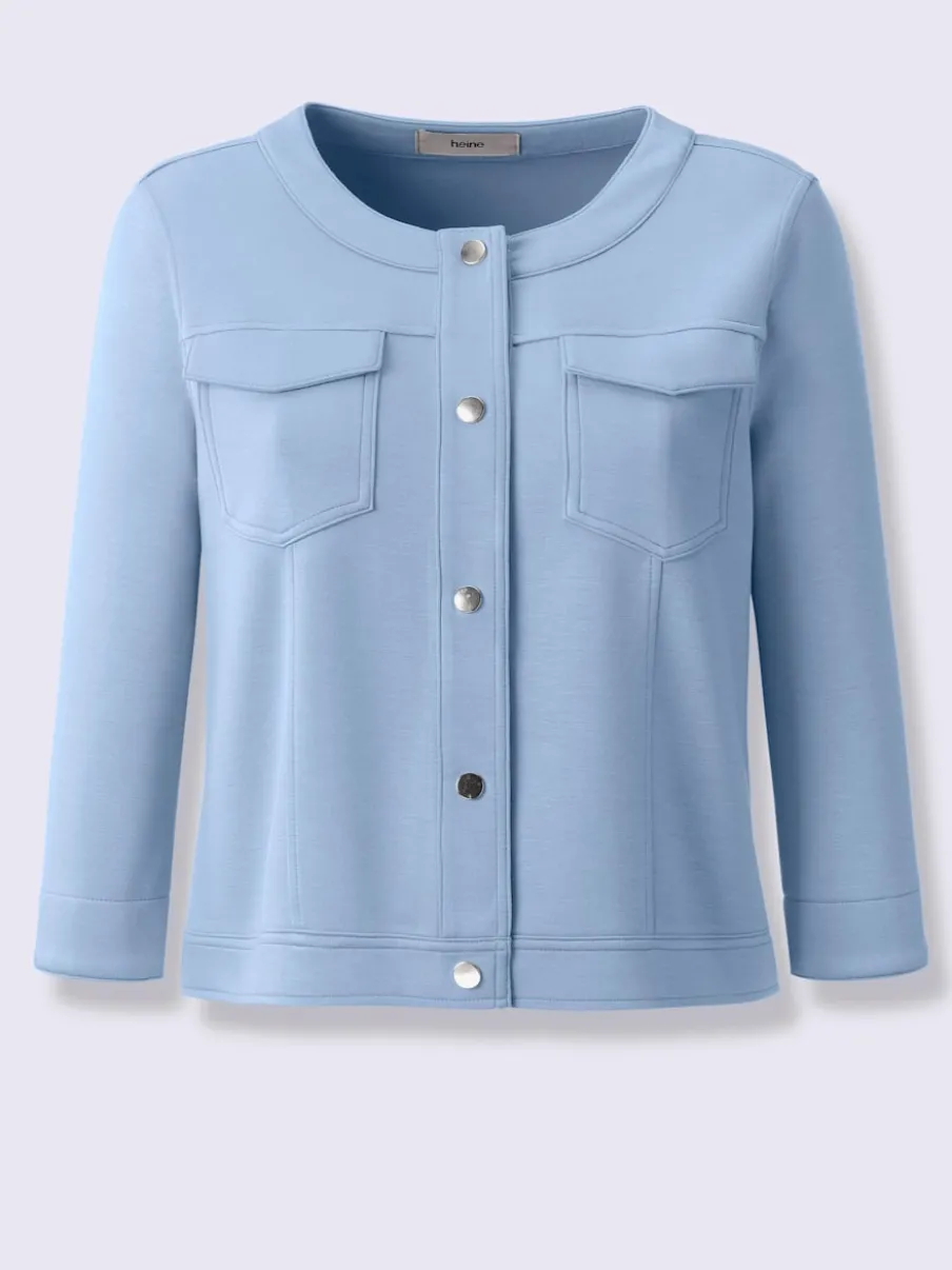 Veste légère à encolure ronde avec manches 3/4 et poches