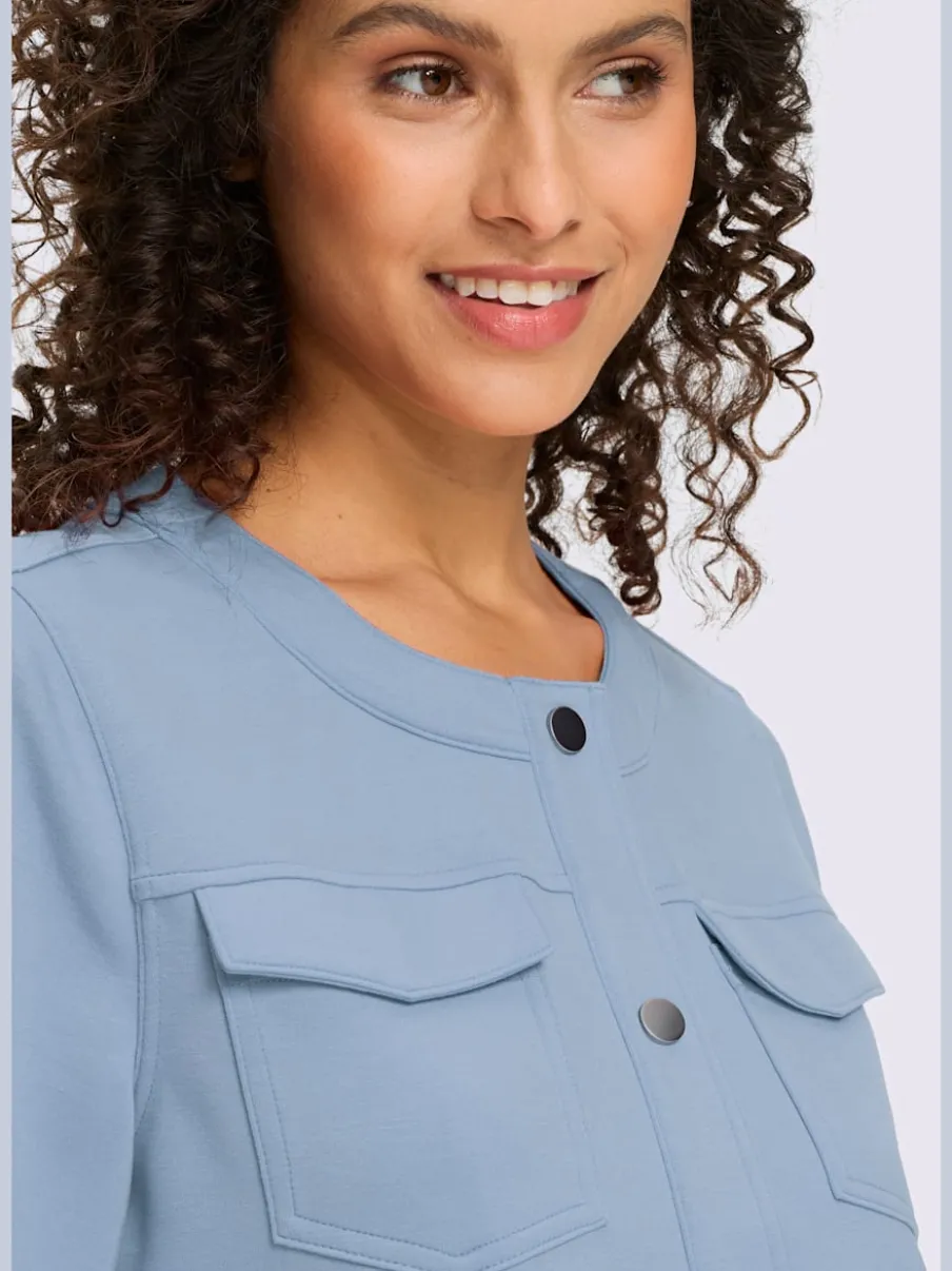 Veste légère à encolure ronde avec manches 3/4 et poches