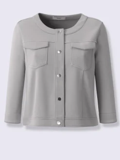 Veste légère à encolure ronde avec manches 3/4 et poches