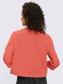 Veste légère à encolure ronde avec manches 3/4 et poches