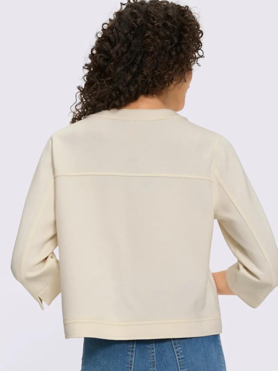 Veste légère à encolure ronde avec manches 3/4 et poches