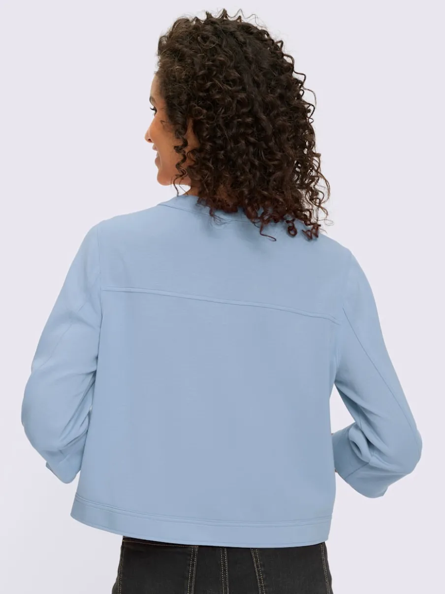 Veste légère à encolure ronde avec manches 3/4 et poches
