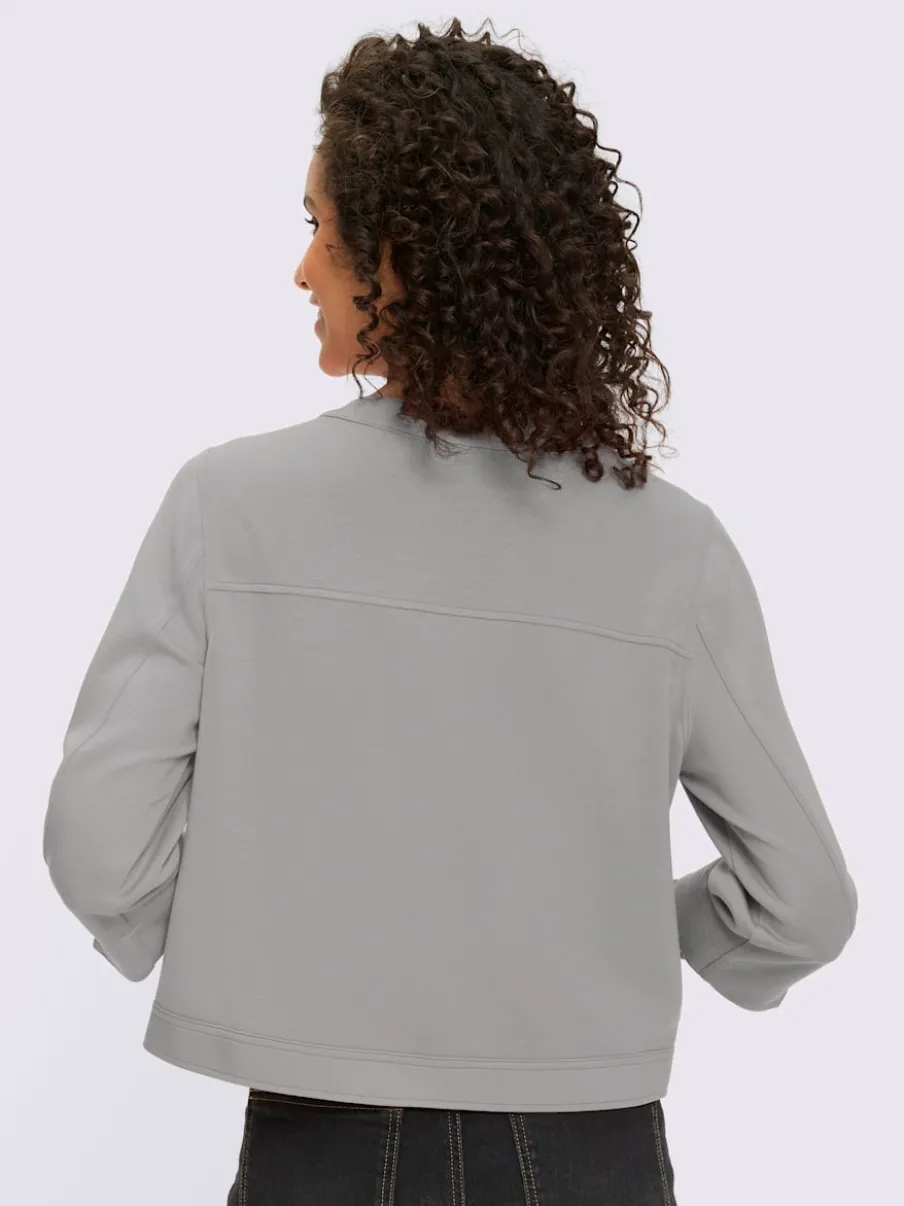 Veste légère à encolure ronde avec manches 3/4 et poches