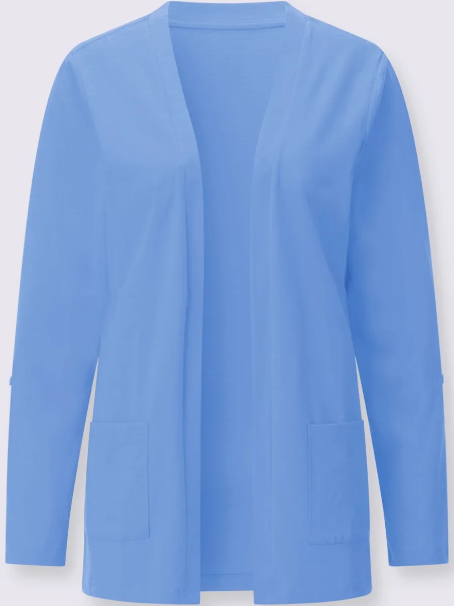 Veste légère en coton avec manches longues transformables et poches plaquées
