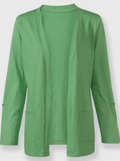 Veste légère en coton avec manches longues transformables et poches plaquées