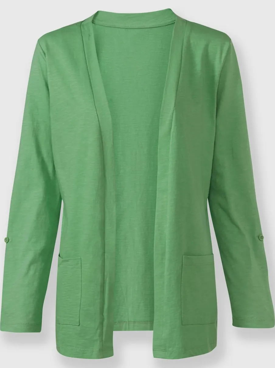 Veste légère en coton avec manches longues transformables et poches plaquées