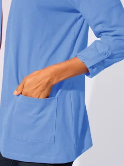 Veste légère en coton avec manches longues transformables et poches plaquées
