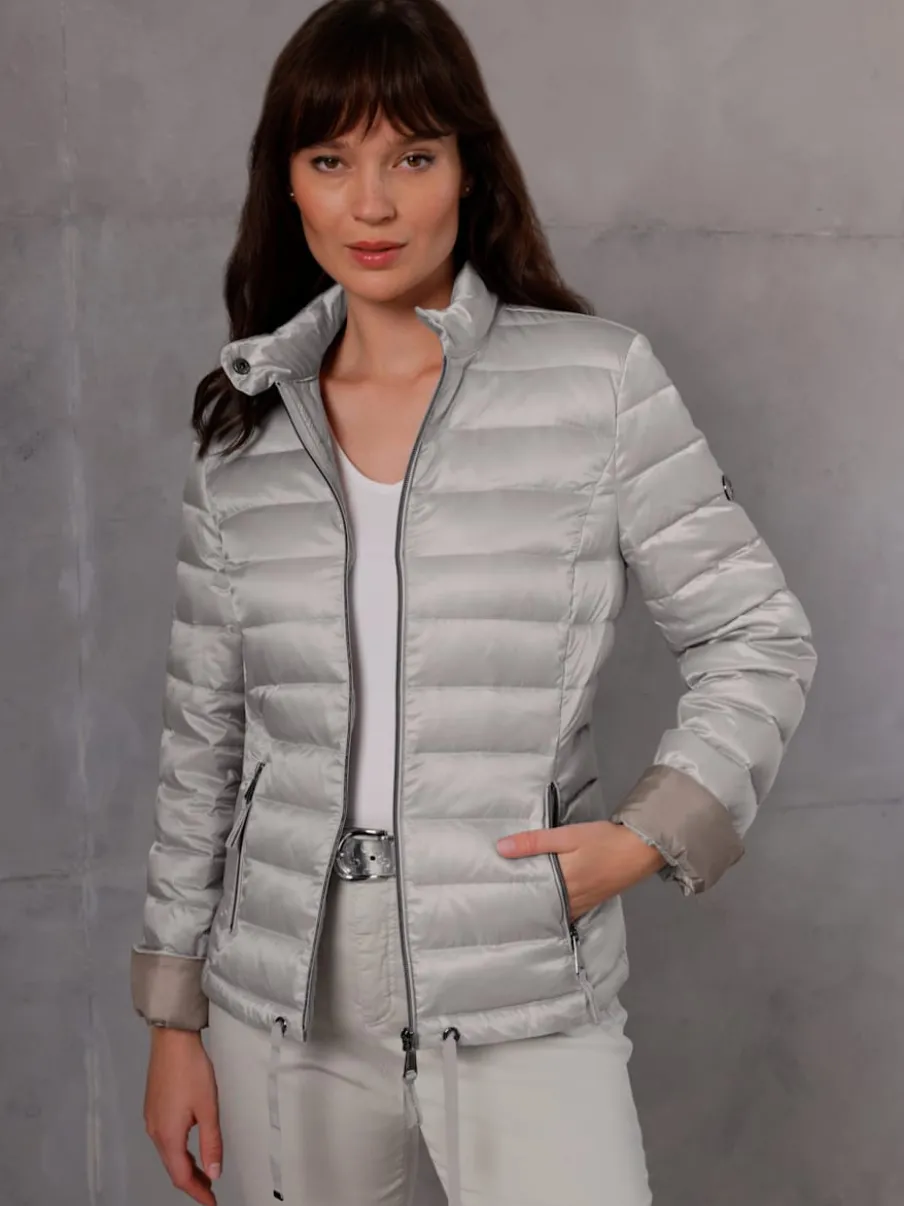 Veste légère en duvet avec col montant et poches