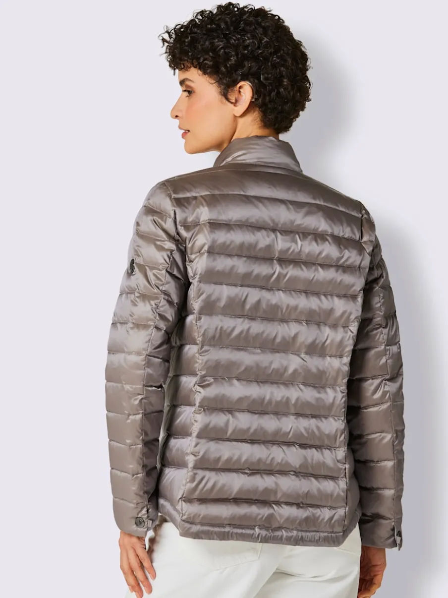 Veste légère en duvet avec col montant et poches