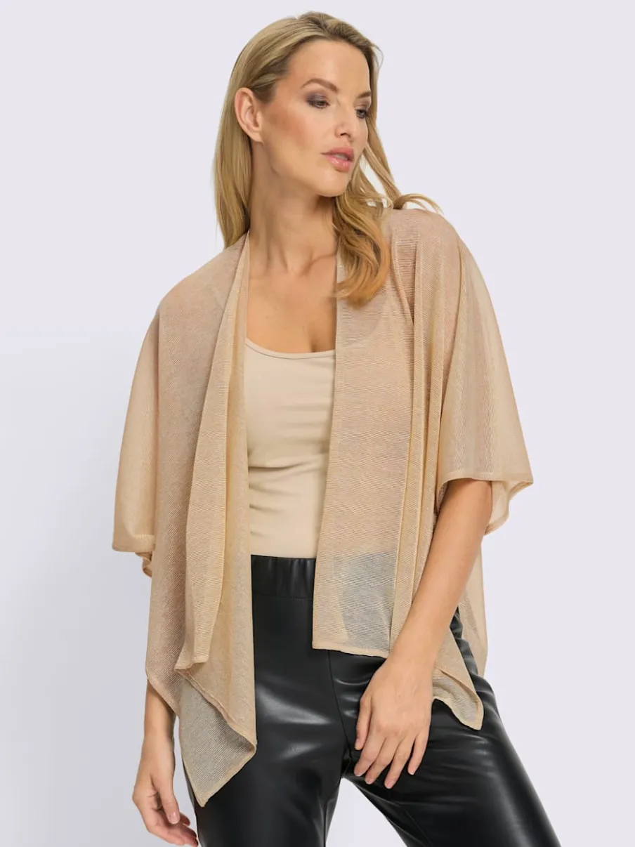 Veste légère en style cape avec mancherons et fentes latérales