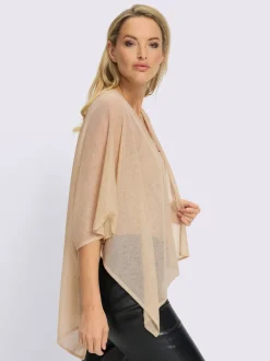 Veste légère en style cape avec mancherons et fentes latérales