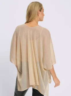 Veste légère en style cape avec mancherons et fentes latérales