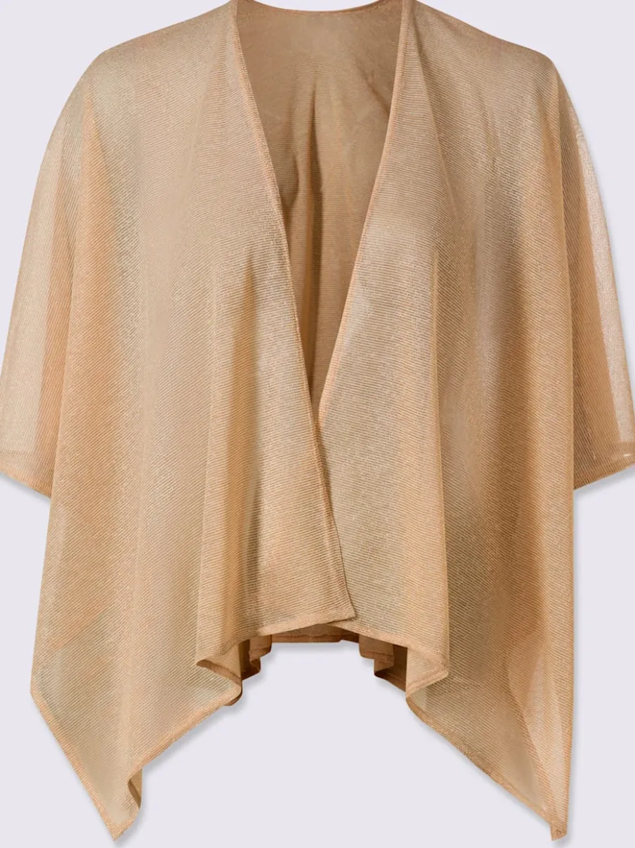 Veste légère en style cape avec mancherons et fentes latérales