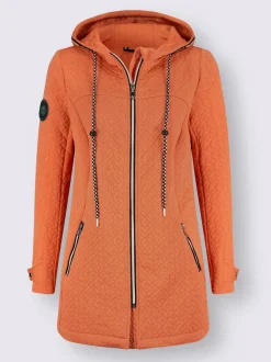 Veste légère longue avec capuche et poches zippées