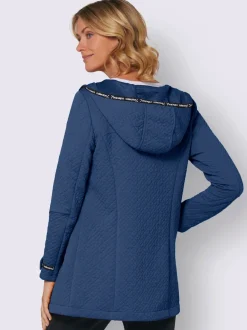 Veste légère longue avec capuche et poches zippées
