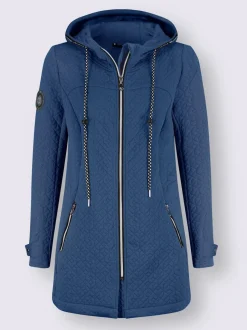 Veste légère longue avec capuche et poches zippées