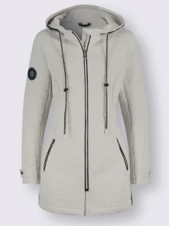 Veste légère longue avec capuche et poches zippées