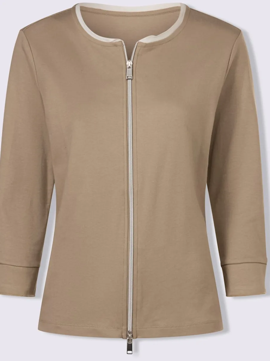 Veste légère manches trois quarts avec bordures contrastées