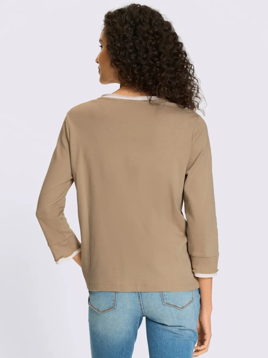 Veste légère manches trois quarts avec bordures contrastées