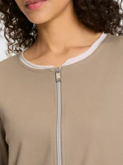 Veste légère manches trois quarts avec bordures contrastées