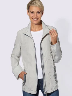 Veste légère mi-saison avec col transformable et zips