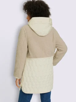 Veste longue avec capuche et manches longues ajustables