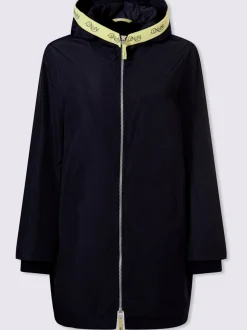 Veste longue à capuche et poches kangourou modernes