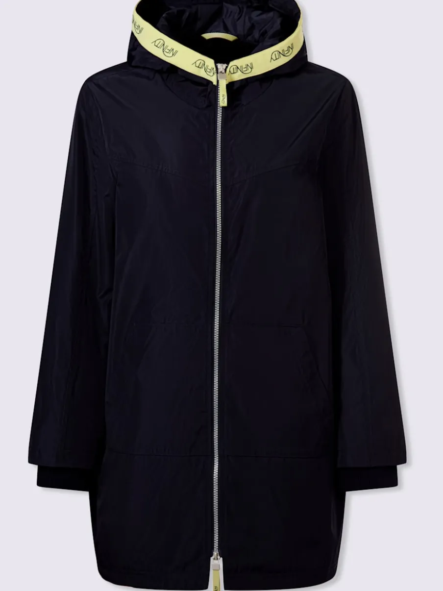 Veste longue à capuche et poches kangourou modernes