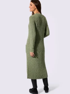 Veste longue en tricot avec manches longues et poches pratiques